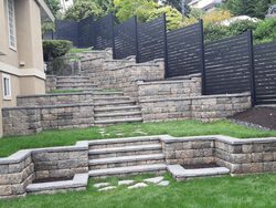 Custom Tiered Brick Stairs